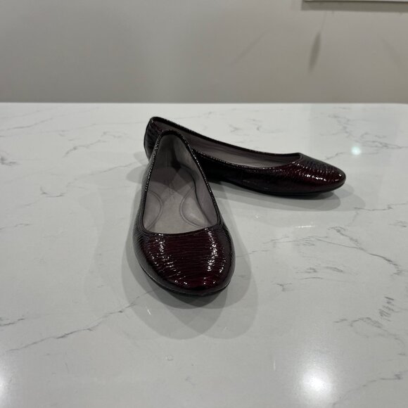 Kenneth Cole New York Women's Balance Leather Ballet Flats Burgundy  7 - Picture 7 of 8